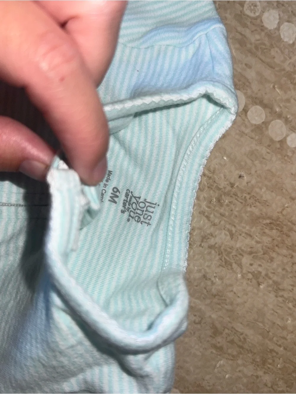 Carter's Light Blue & White Striped Baby One-Piece with Sunflower Embroidery
